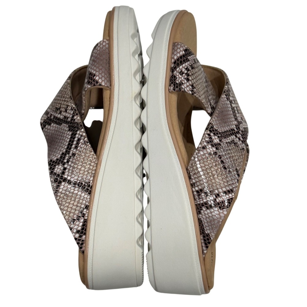 Clarks‎ Collection Jillian Gem Wedge Sandal Womens 6.5 Tan Snakeskin Comfort - Picture 7 of 14